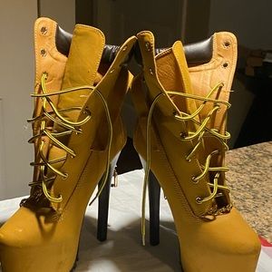 Stiletto Heels Lace Up Ankle Boots Wedge Platform